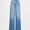 Jeans met extra hoge taille en wijde pijpen