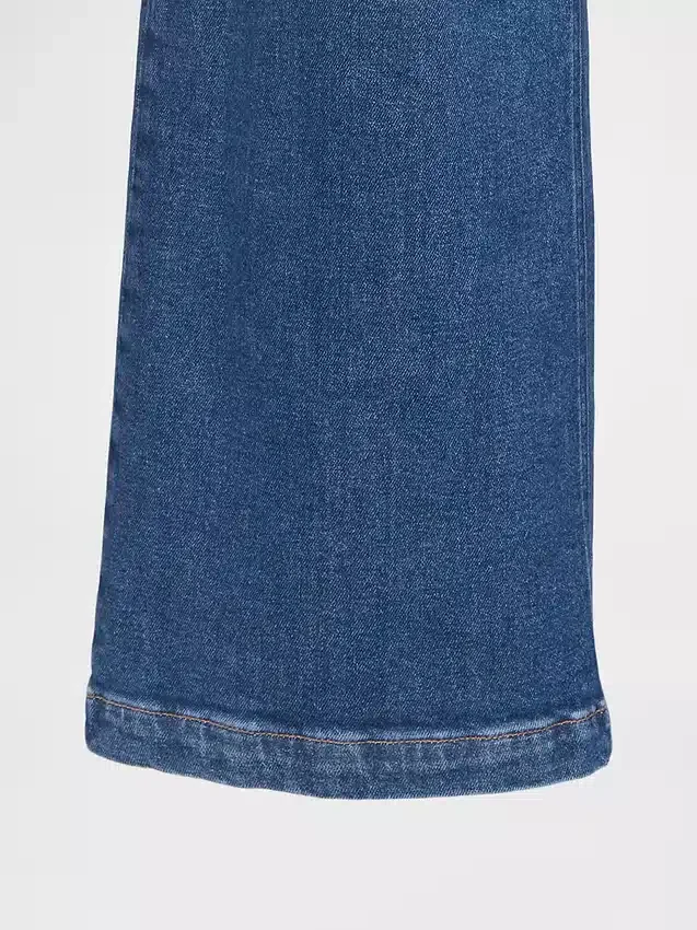 Jeans met extra hoge taille en wijde pijpen