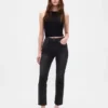 Jeans met hoge taille en uitlopende pijpen