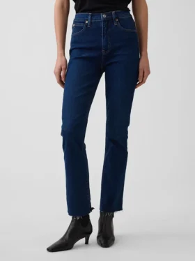 Jeans met hoge taille en uitlopende pijpen