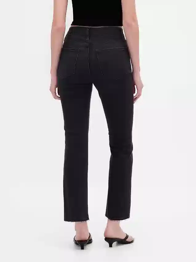 Jeans met hoge taille en uitlopende pijpen