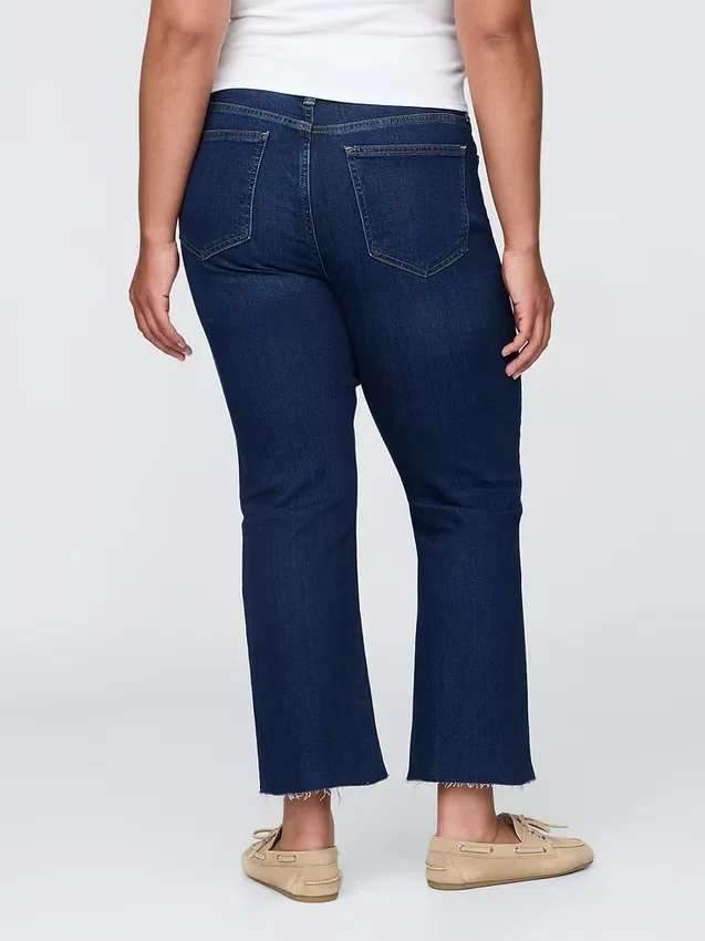 Jeans met hoge taille en uitlopende pijpen