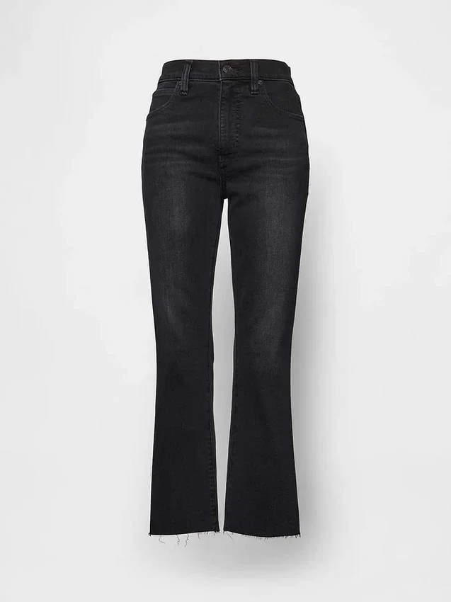 Jeans met hoge taille en uitlopende pijpen
