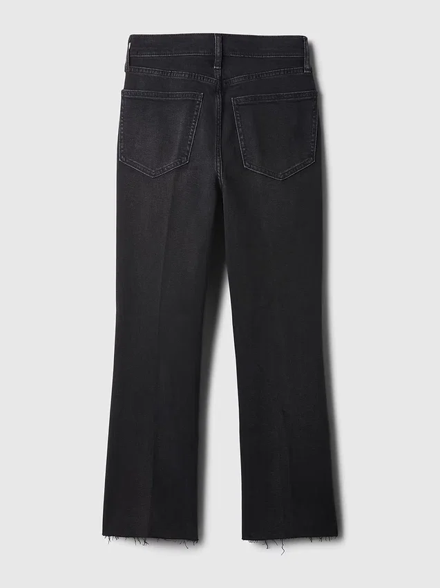 Jeans met hoge taille en uitlopende pijpen