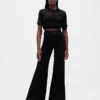 Jeans met hoge taille en wijde pijpen