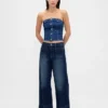 Jeans met hoge taille en wijde pijpen