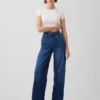 Jeans met hoge taille en wijde pijpen