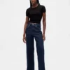 Jeans met hoge taille en wijde pijpen