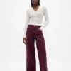 Jeans met hoge taille en wijde pijpen