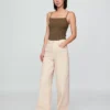 Jeans met hoge taille en wijde pijpen