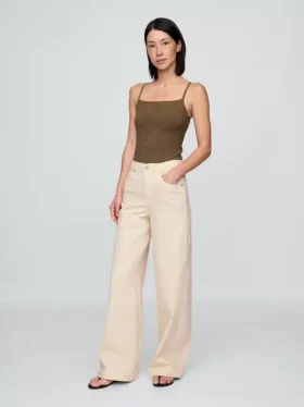Jeans met hoge taille en wijde pijpen