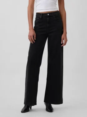 Jeans met hoge taille en wijde pijpen