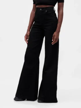 Jeans met hoge taille en wijde pijpen
