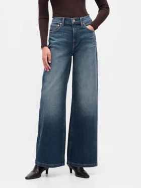 Jeans met hoge taille en wijde pijpen