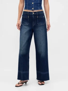 Jeans met hoge taille en wijde pijpen
