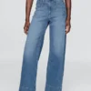 Jeans met hoge taille en wijde pijpen