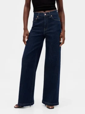 Jeans met hoge taille en wijde pijpen