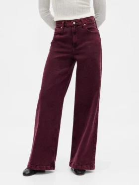 Jeans met hoge taille en wijde pijpen