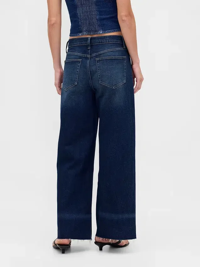 Jeans met hoge taille en wijde pijpen