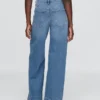 Jeans met hoge taille en wijde pijpen
