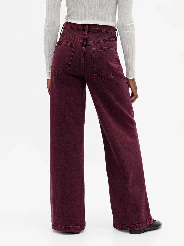 Jeans met hoge taille en wijde pijpen