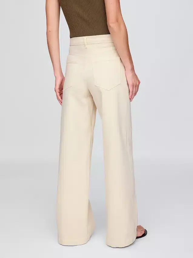 Jeans met hoge taille en wijde pijpen