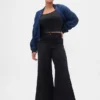 Jeans met hoge taille en wijde pijpen