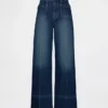 Jeans met hoge taille en wijde pijpen