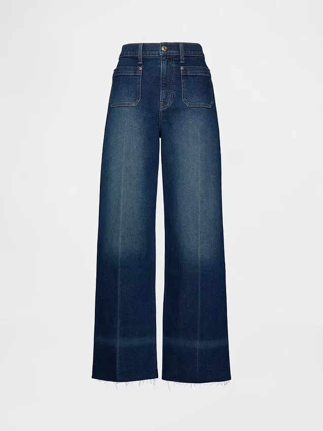 Jeans met hoge taille en wijde pijpen