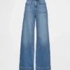 Jeans met hoge taille en wijde pijpen