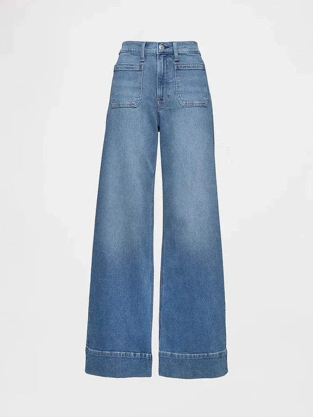 Jeans met hoge taille en wijde pijpen