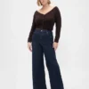 Jeans met hoge taille en wijde pijpen