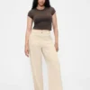 Jeans met hoge taille en wijde pijpen