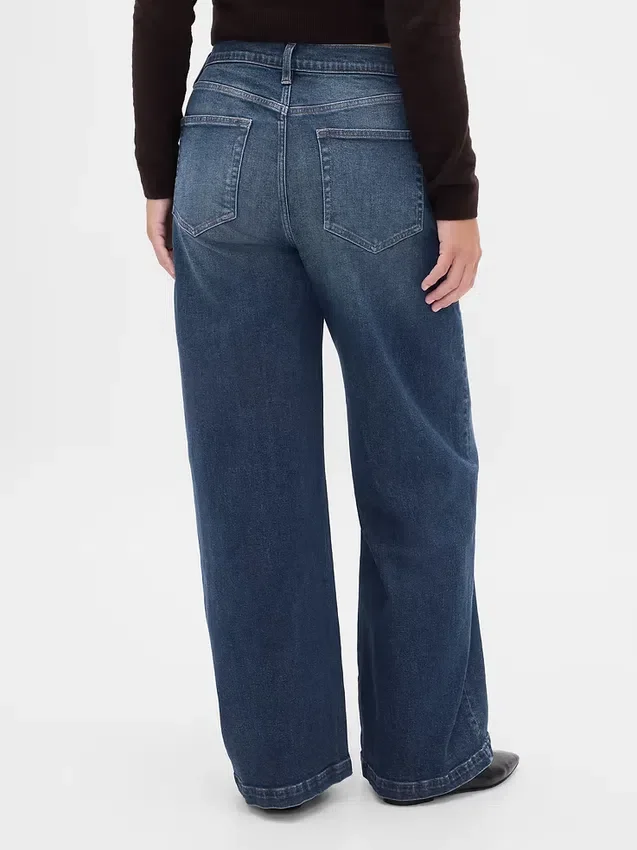 Jeans met hoge taille en wijde pijpen