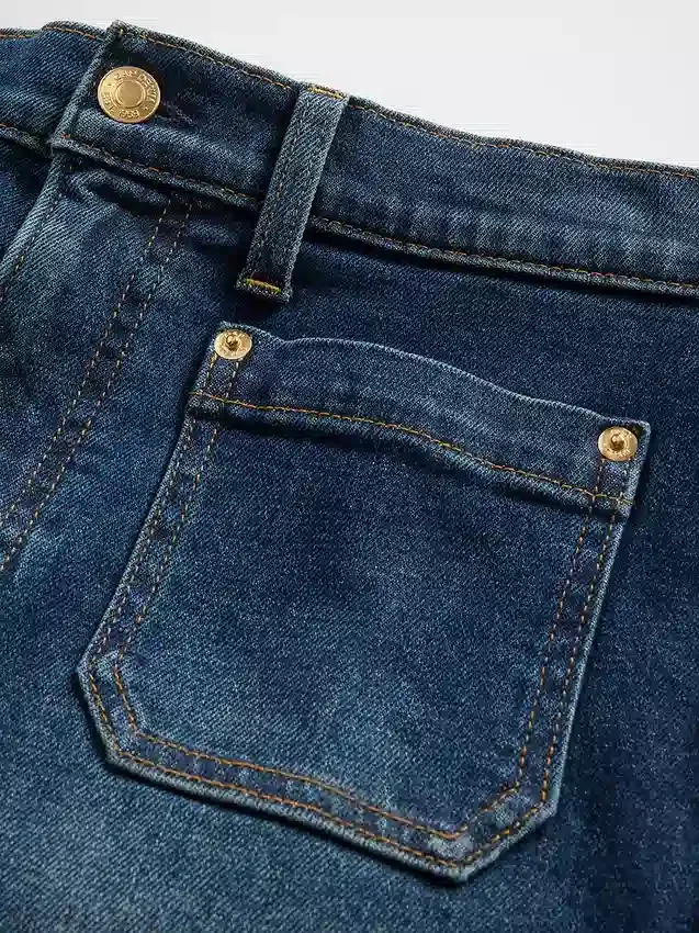Jeans met hoge taille en wijde pijpen