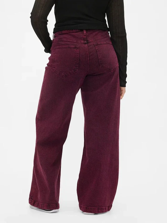 Jeans met hoge taille en wijde pijpen
