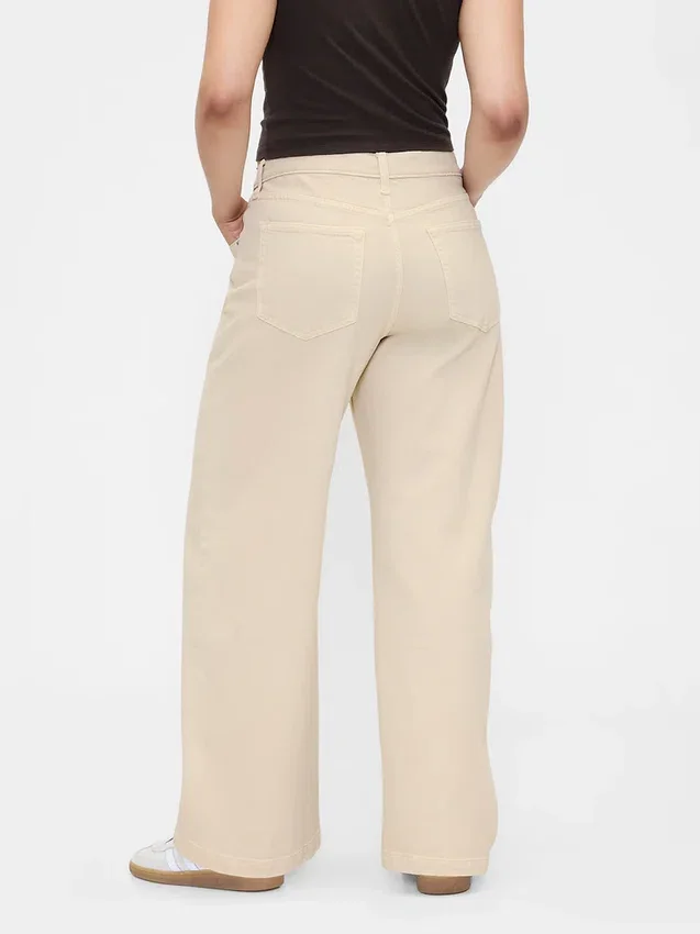Jeans met hoge taille en wijde pijpen