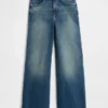Jeans met hoge taille en wijde pijpen