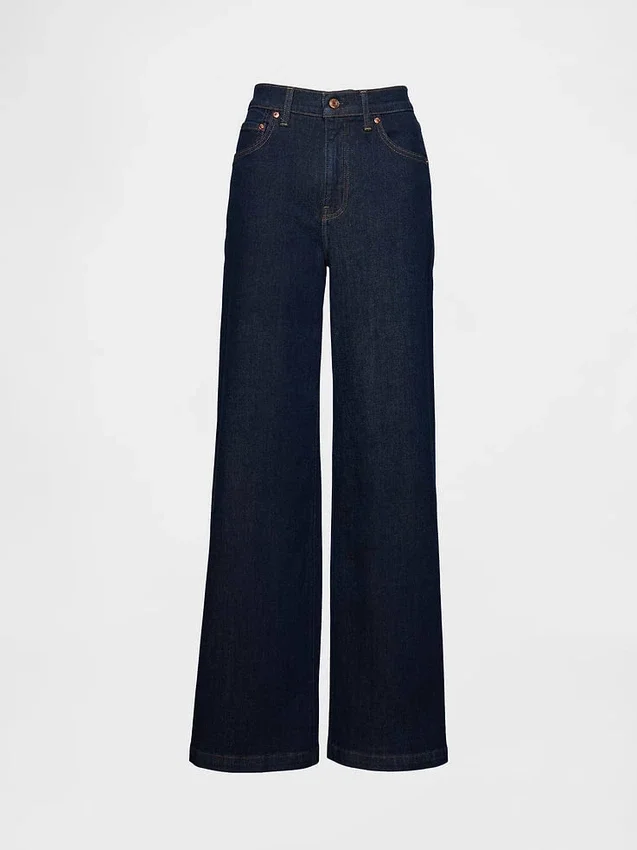 Jeans met hoge taille en wijde pijpen