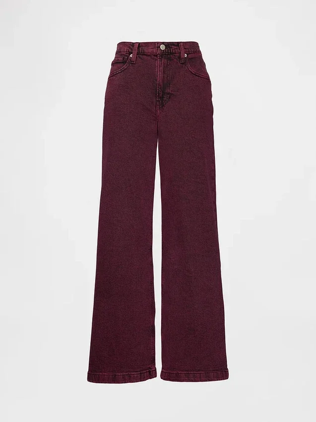 Jeans met hoge taille en wijde pijpen