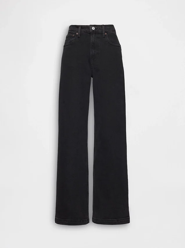Jeans met hoge taille en wijde pijpen