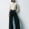Jeans met hoge taille en wijde pijpen