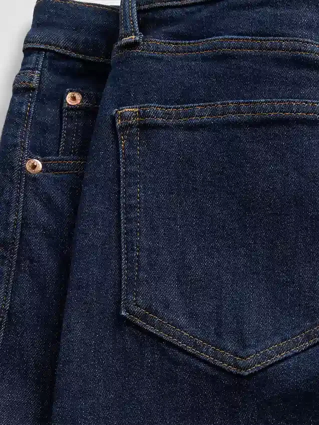 Jeans met hoge taille en wijde pijpen