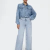 Jeans met hoge taille, omgeslagen pijpen en wijde pijpen