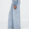 Jeans met hoge taille, omgeslagen pijpen en wijde pijpen