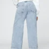 Jeans met hoge taille, omgeslagen pijpen en wijde pijpen