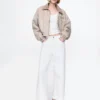 Jeans met hoge taille, wijde pijpen en enkellengte