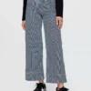 Jeans met hoge taille, wijde pijpen en enkellengte