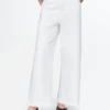 Jeans met hoge taille, wijde pijpen en enkellengte