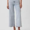 Jeans met hoge taille, wijde pijpen en enkellengte